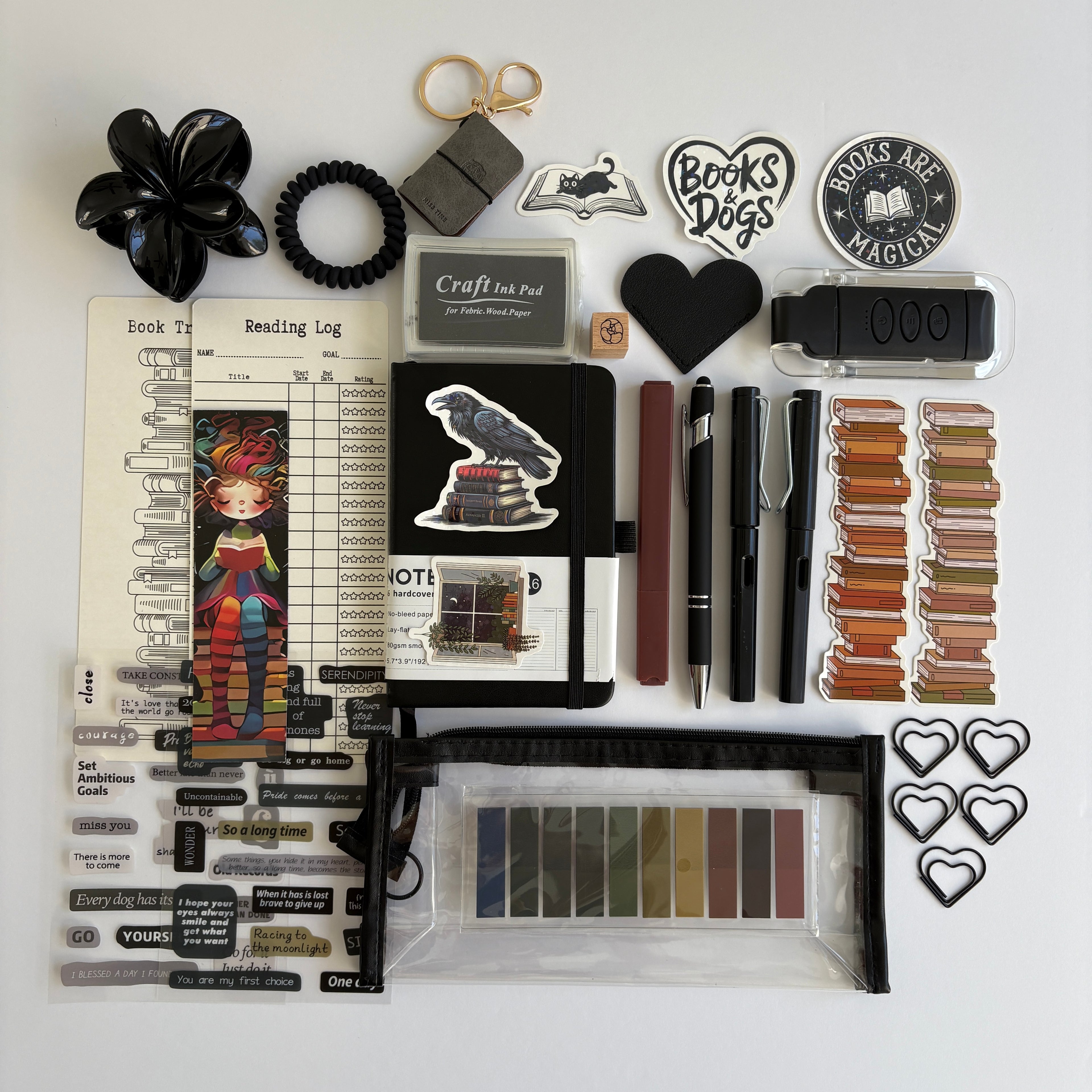 7. Black Aesthetic Stationery Bundle
