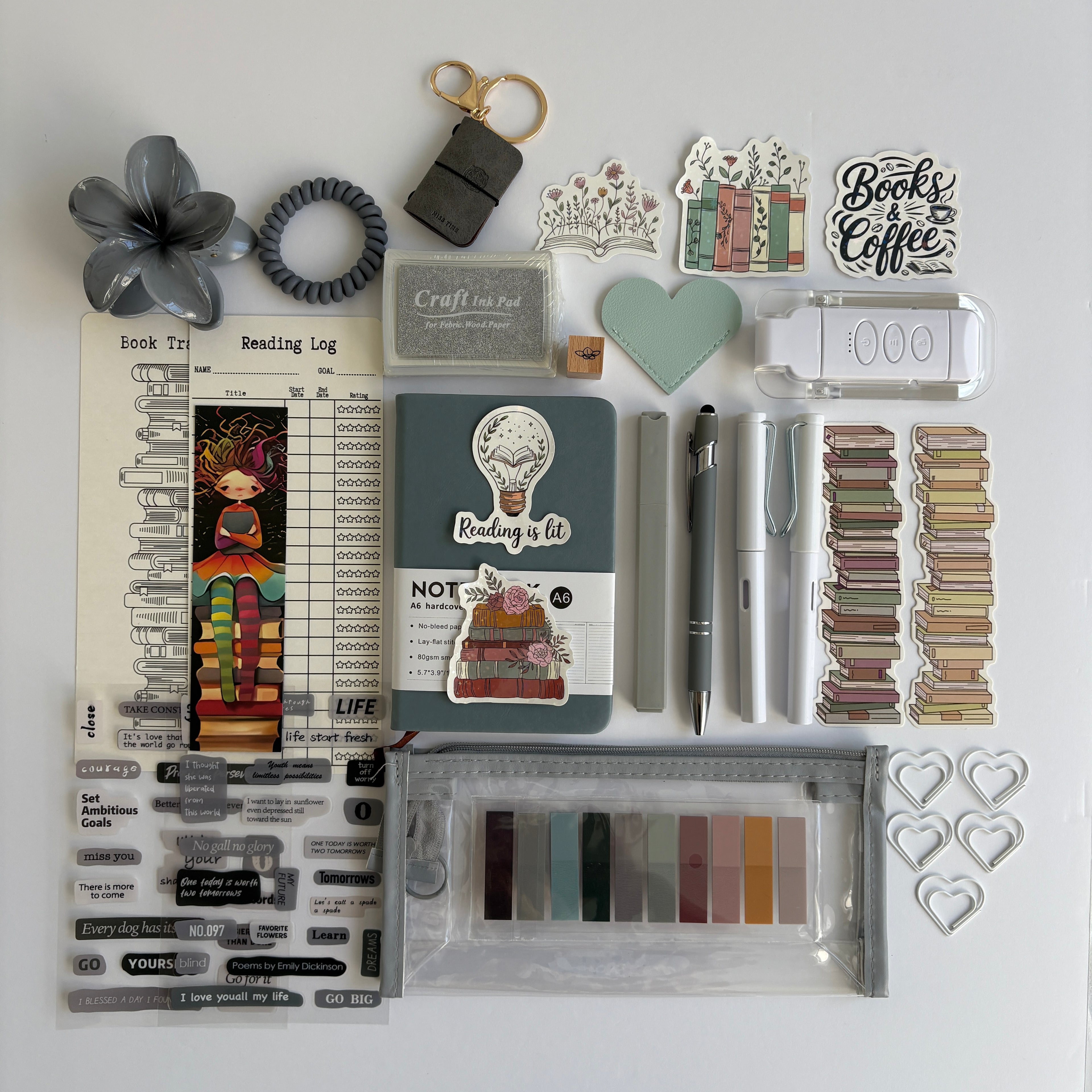 5. Grey Aesthetic Stationery Bundle