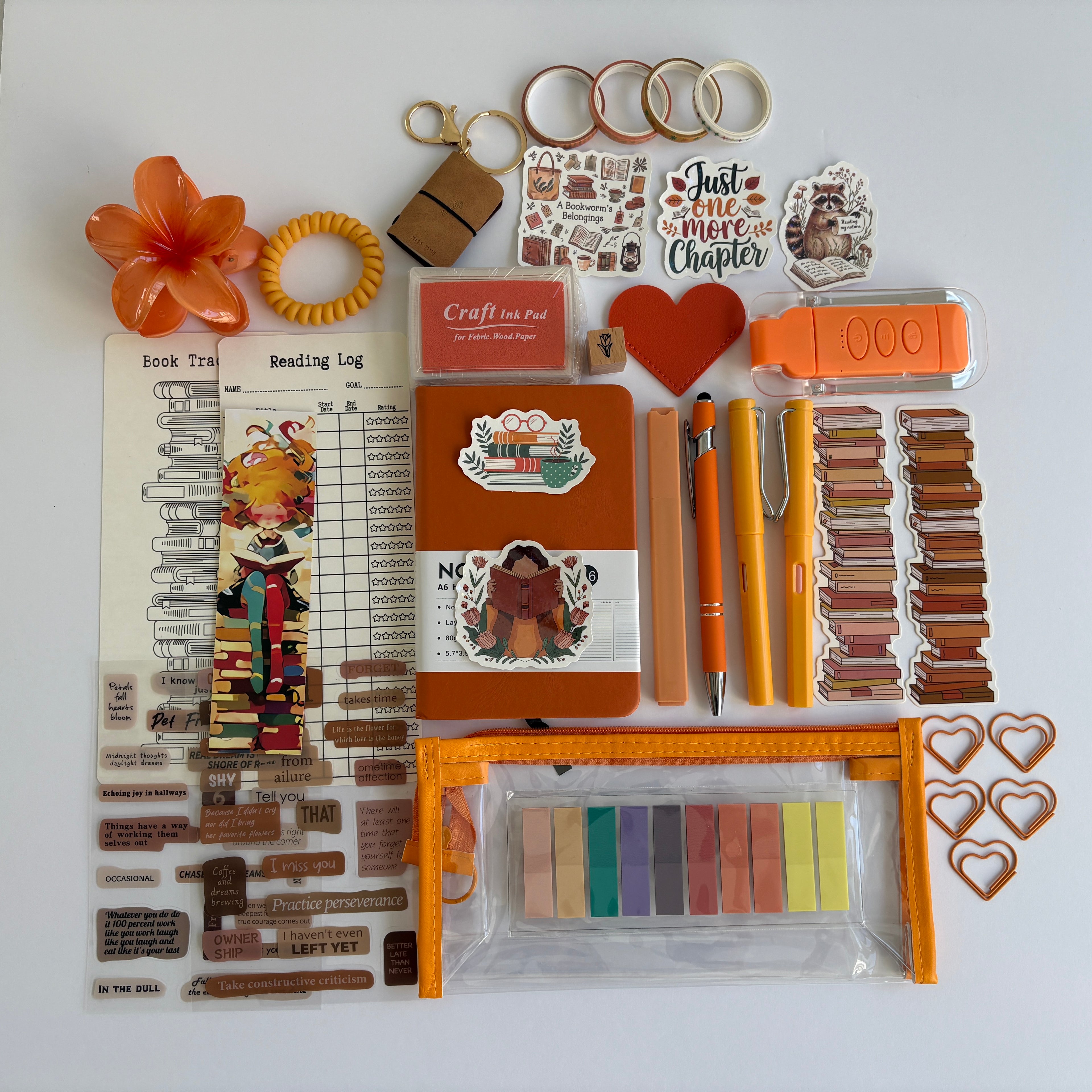 4. Orange Aesthetic Stationery Bundle